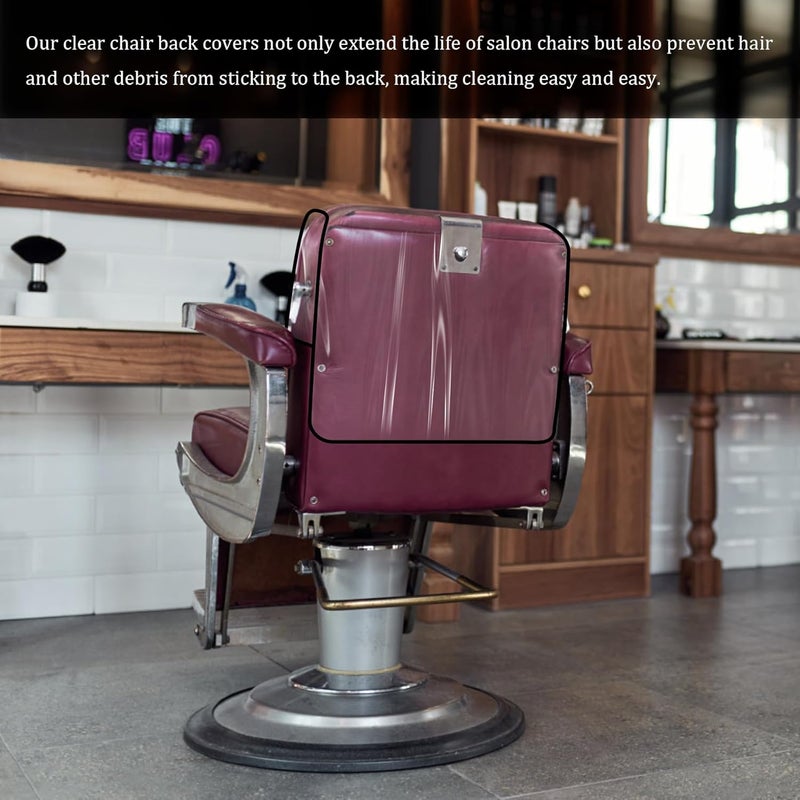 Philbinden 2Pcs Salon Chair Cover Protectors,Clear Square Hairdressing Chair Back Covers for Fits Most Standard Chairs,Reinforced Precision Sewn Clear Covers to Prevent Damage to Spa/Salon Chairs (2) - Image 4